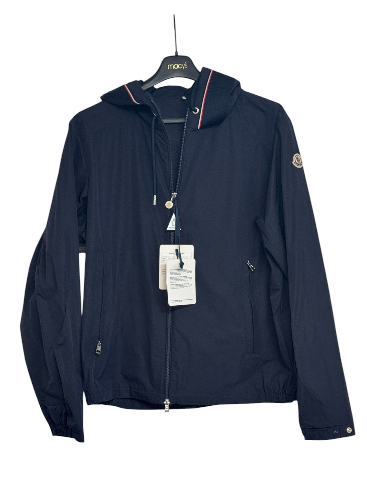 Moncler Mens Mira Hooded Jacket Size 6 / 3XL Navy Blue