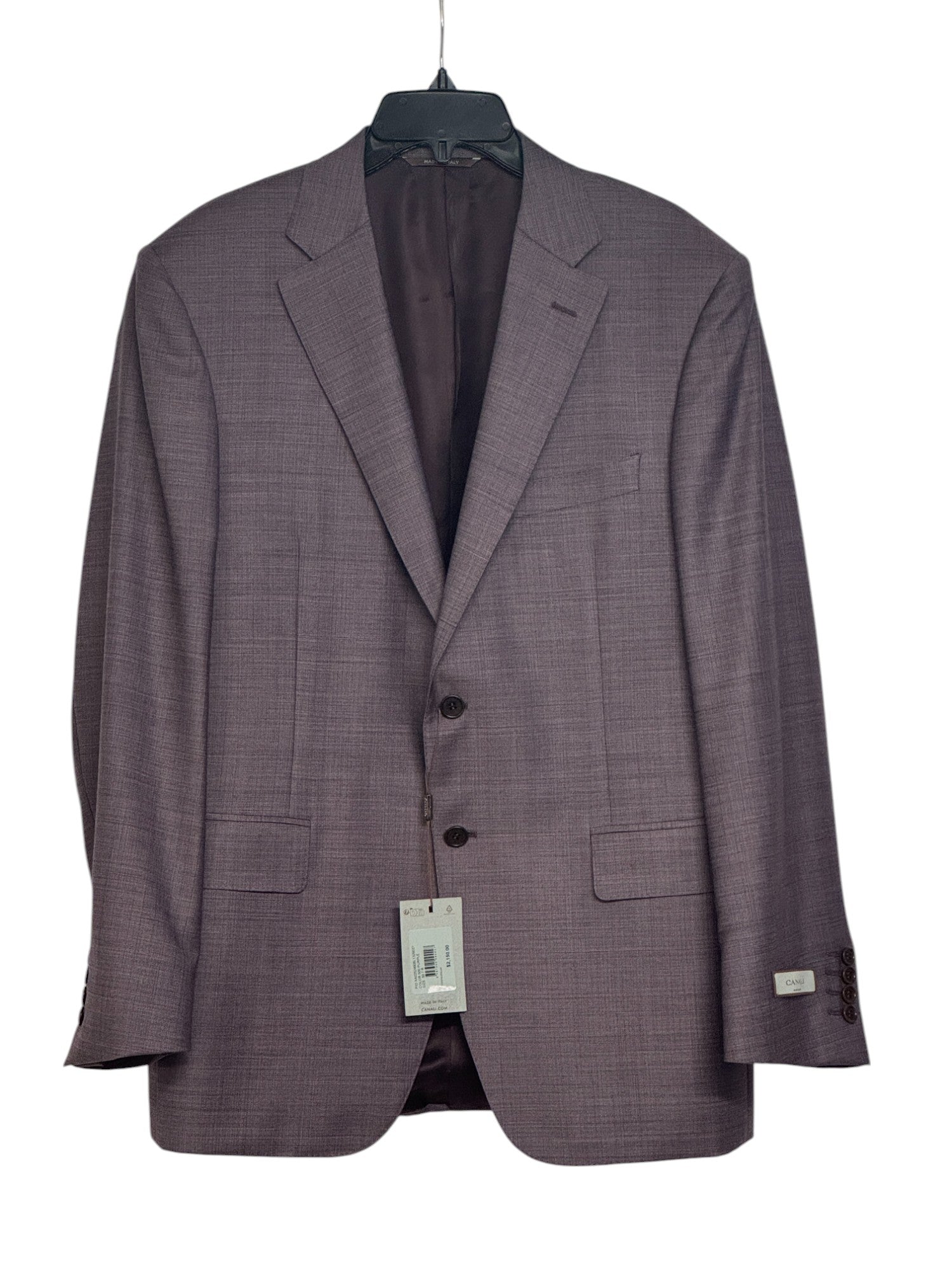 Canali Siena Sharkskin Classic Fit 2 Piece Suit EU 50 US 40R / 34W Purple Wool