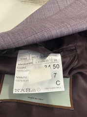 Canali Siena Sharkskin Classic Fit 2 Piece Suit EU 50 US 40S / 34W Purple Wool
