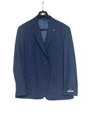 Hart Schaffner Marx New York Stripe Regular Fit Suit 48R / 43W Blue Flat Pant