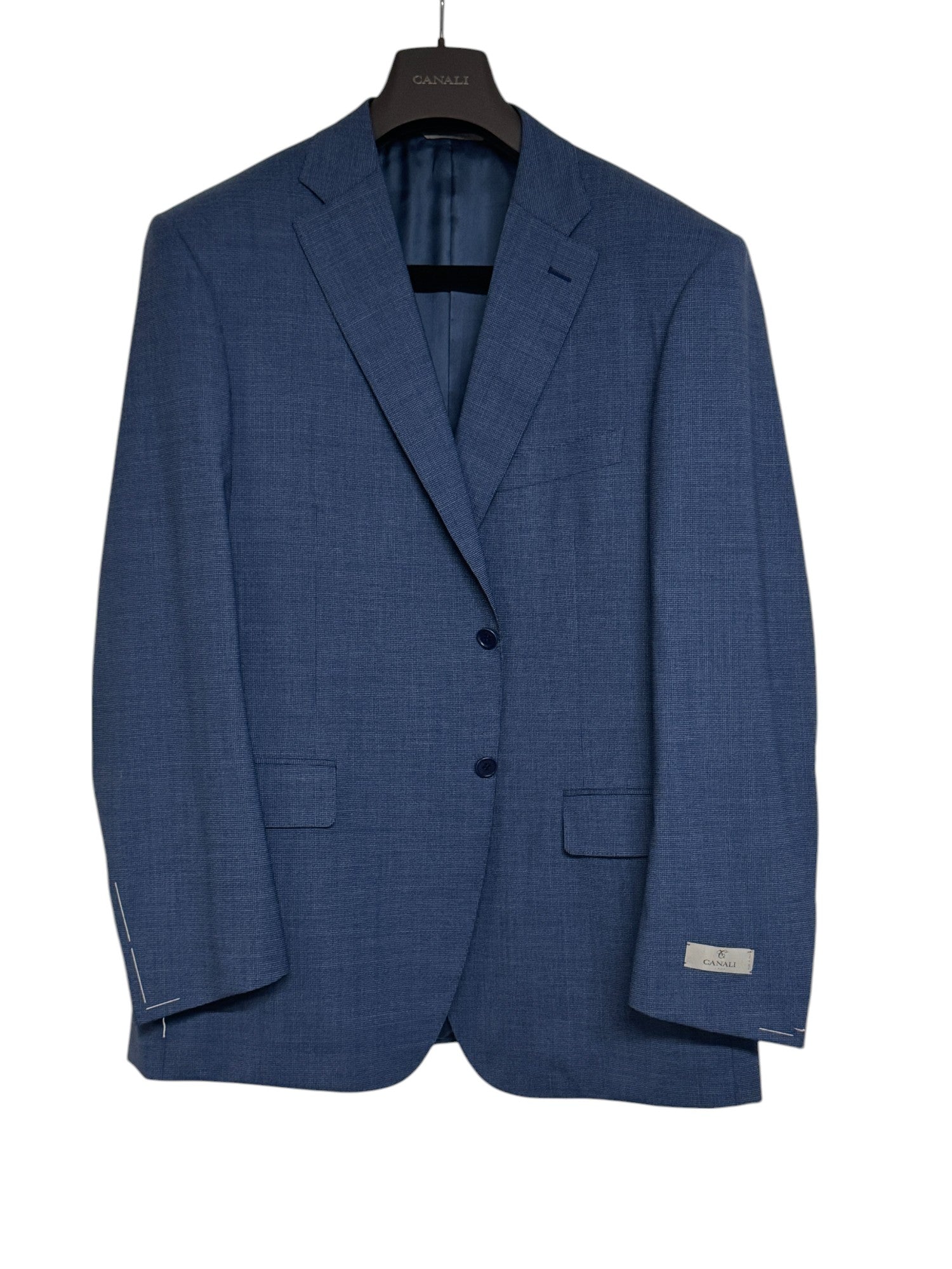 Canali Mens Siena Stretch 2 Piece Regular Fit Suit EU 56 US 46R / 38W Blue