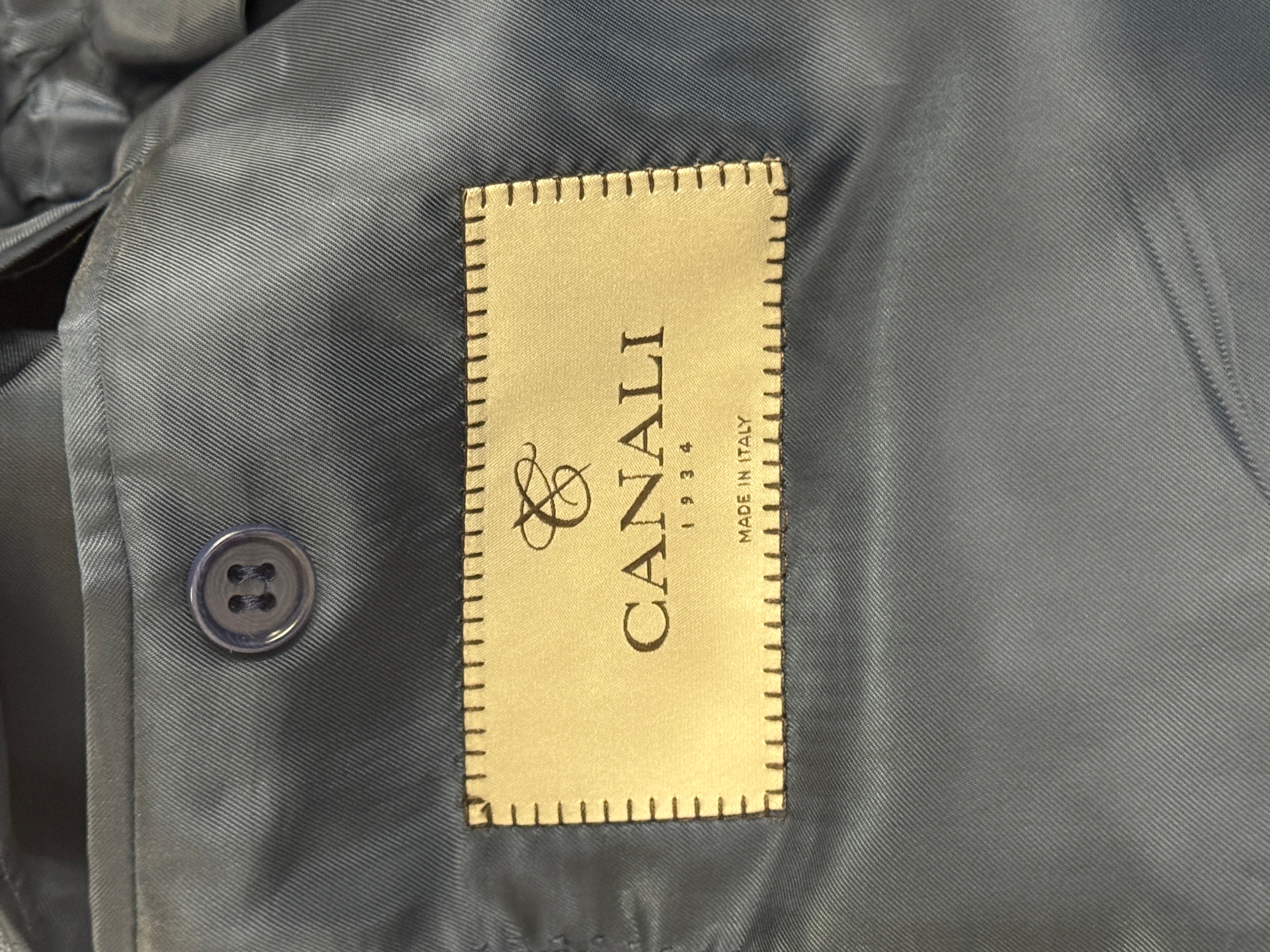 Canali Mens Siena Stretch 2 Piece Regular Fit Suit EU 56 US 46R / 38W Blue