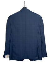 Hart Schaffner Marx New York Regular Fit Suit 42S / 36W Blue Brown Plaid