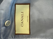 Canali Mens Siena Herringbone Sport Coat Blazer EU 56 US 46R Light Blue