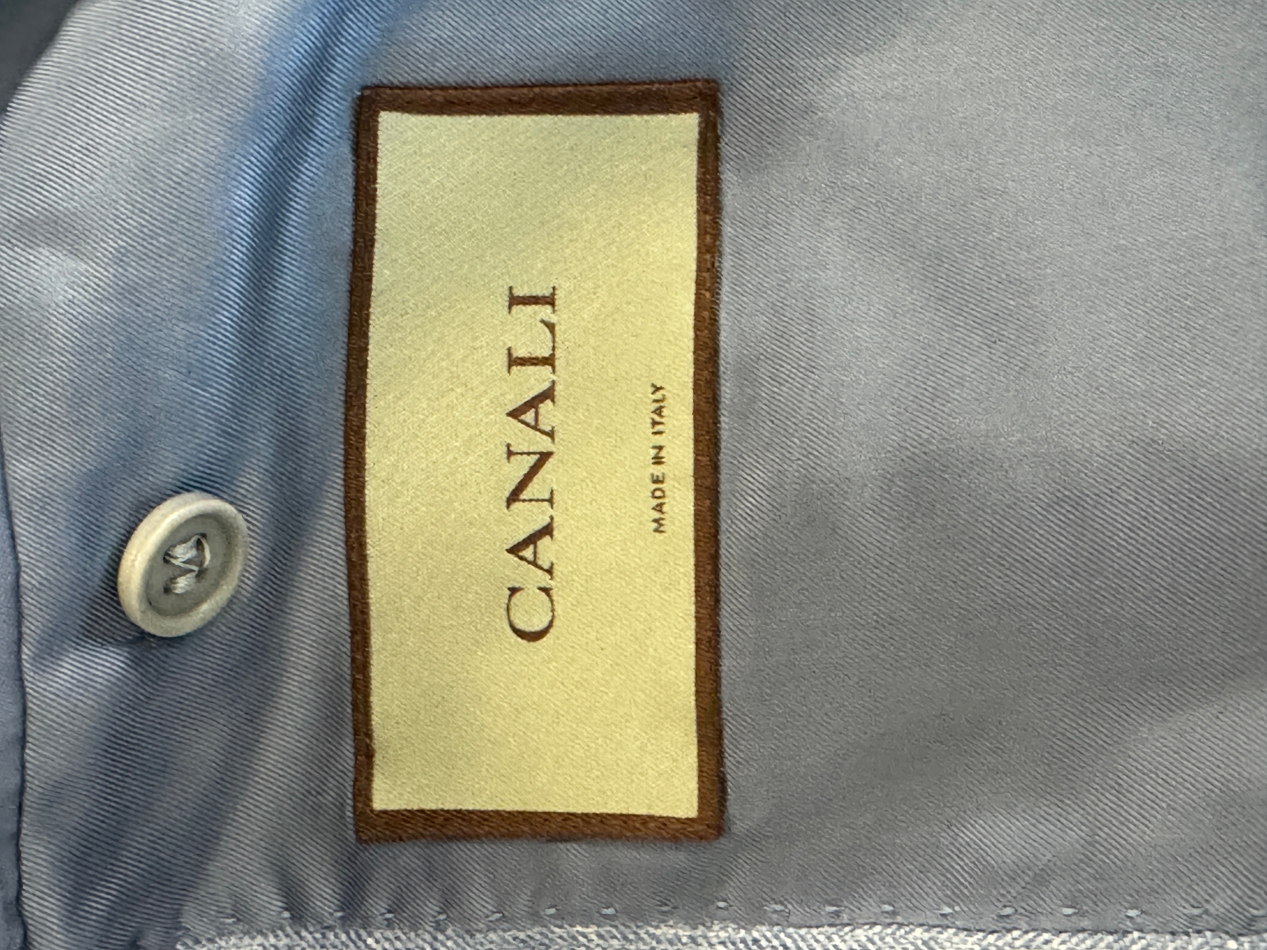 Canali Mens Siena Herringbone Sport Coat Blazer EU 56 US 46R Light Blue