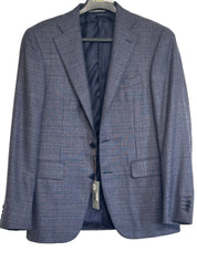 Canali Capri Textured Solid Slim Fit Sport Coat Blazer EU 48 US 38R Purple Blue