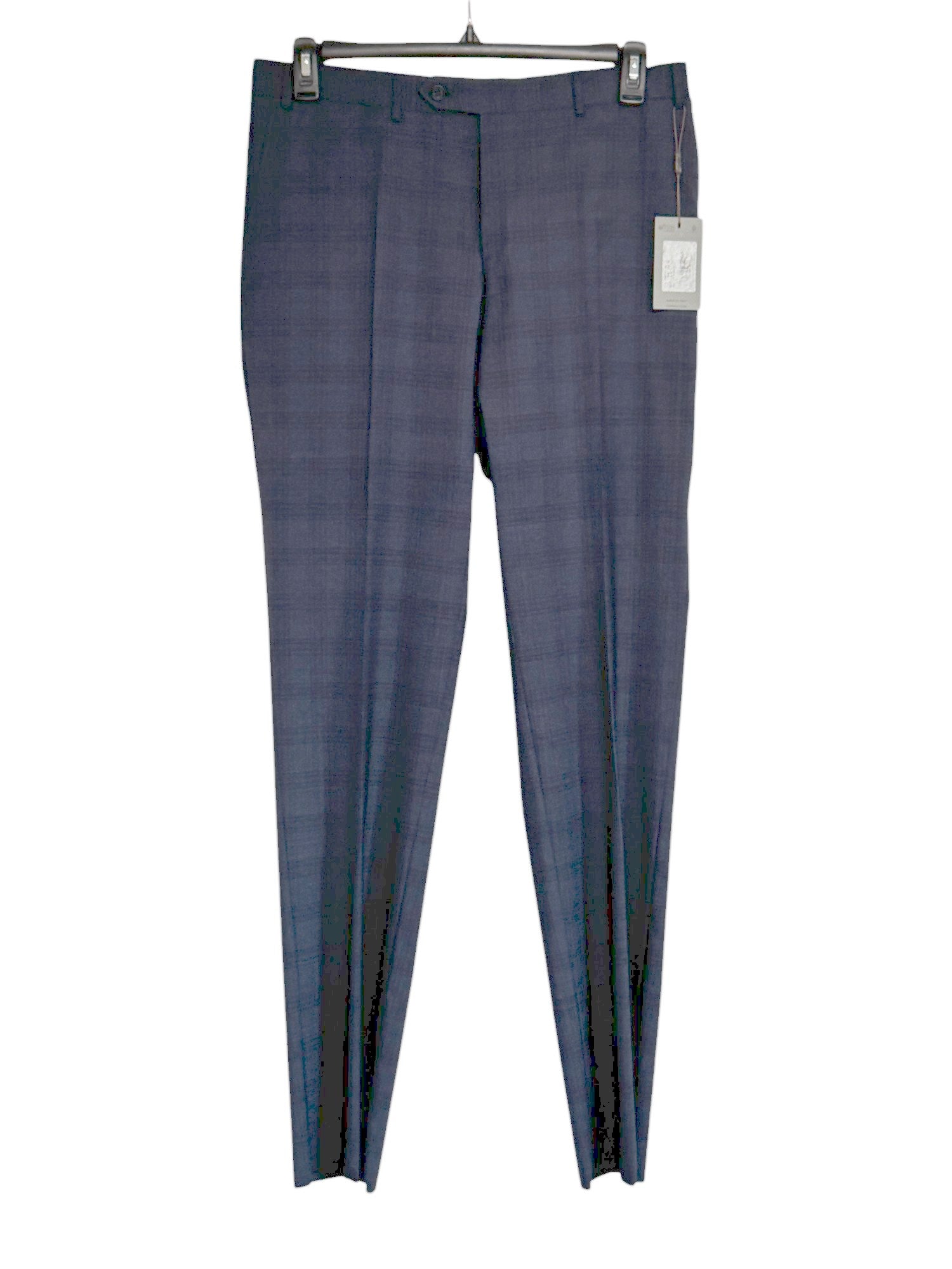 Canali Canali Siena Tonal Plaid Regular Fit Suit Dress Pants Size 34 Navy Blue