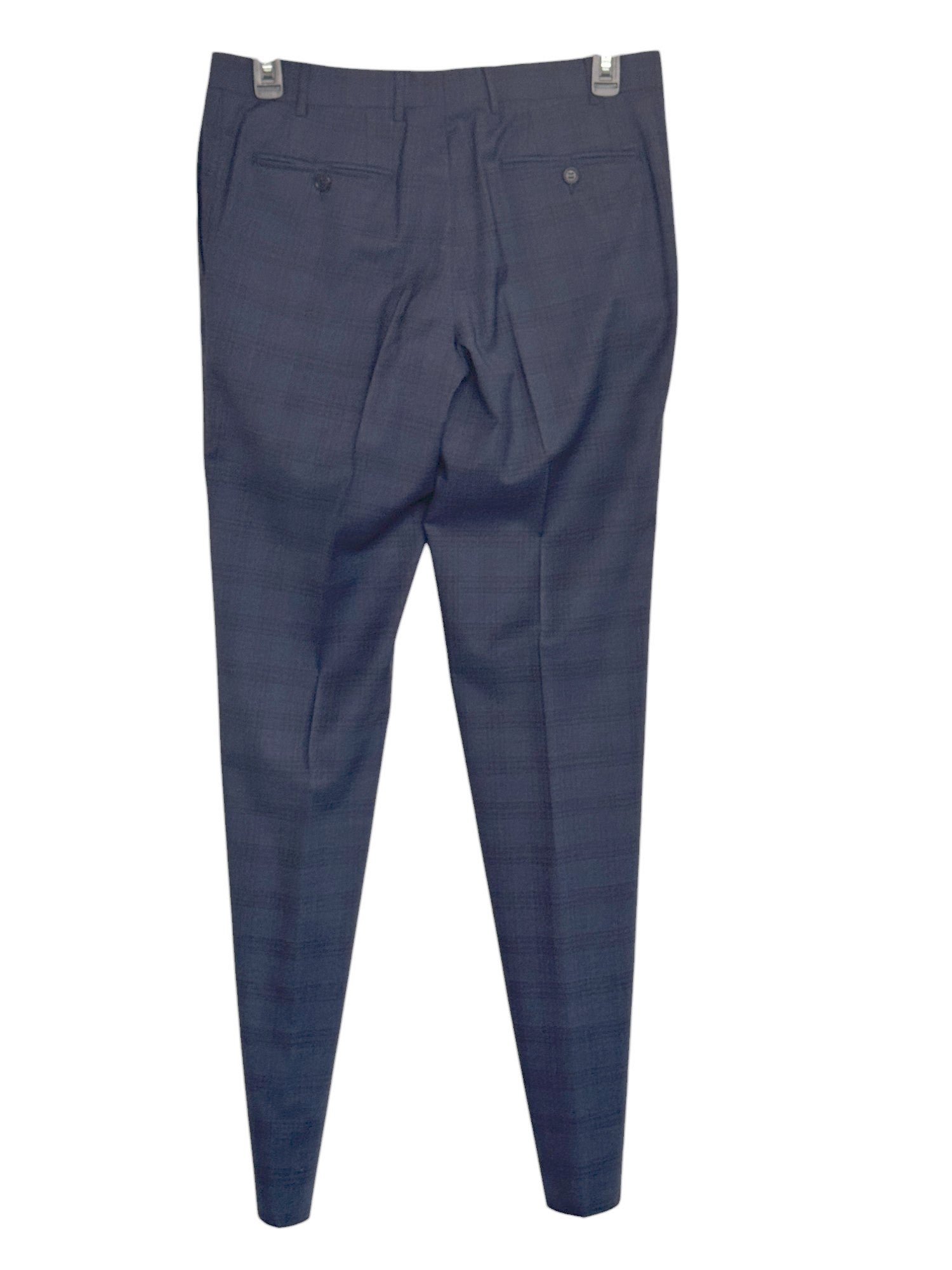 Canali Canali Siena Tonal Plaid Regular Fit Suit Dress Pants Size 34 Navy Blue