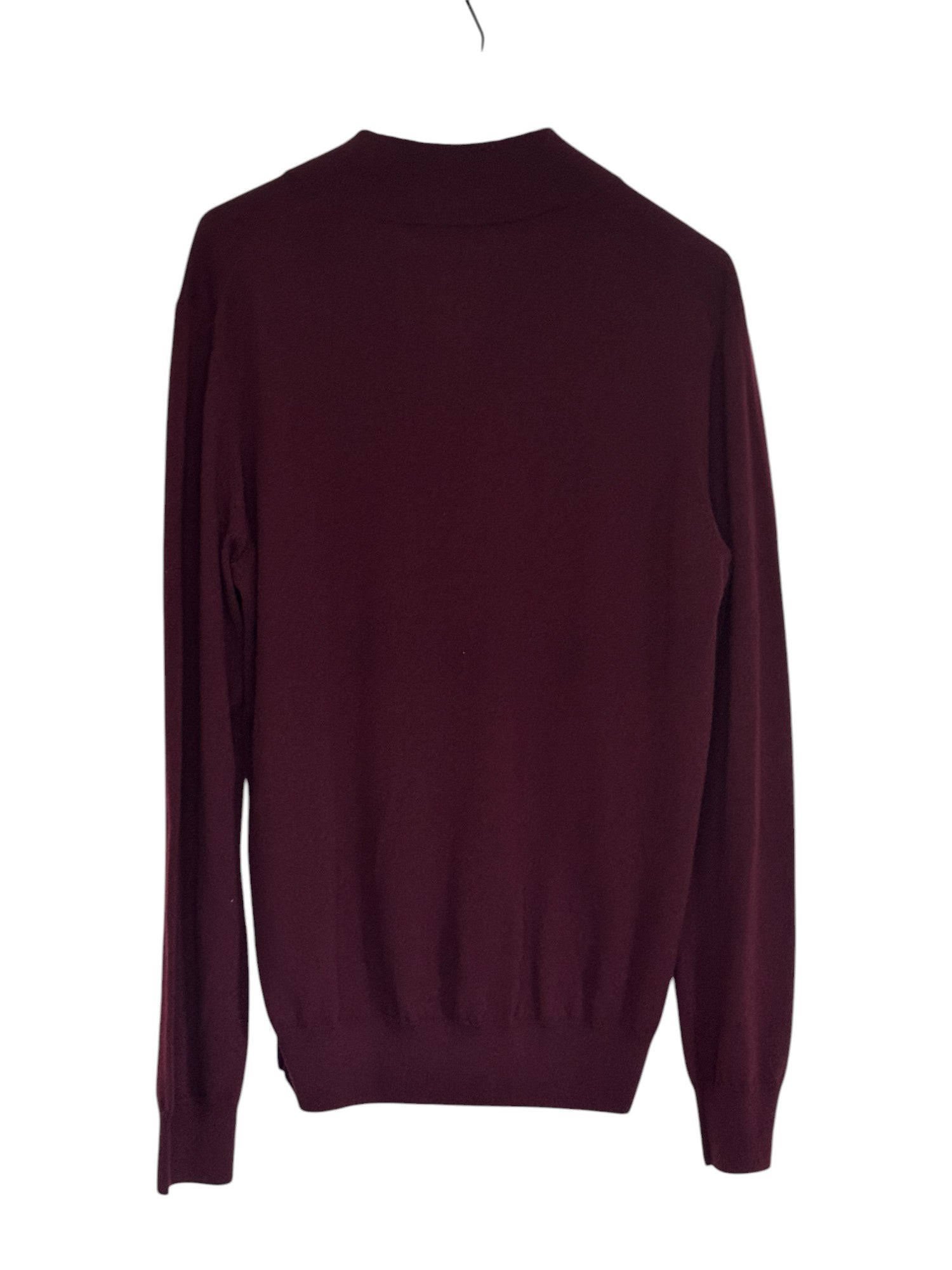 Canali Mens Quarter Zip 100% Cashmere Sweater EU 52 US 42 Burgundy Red