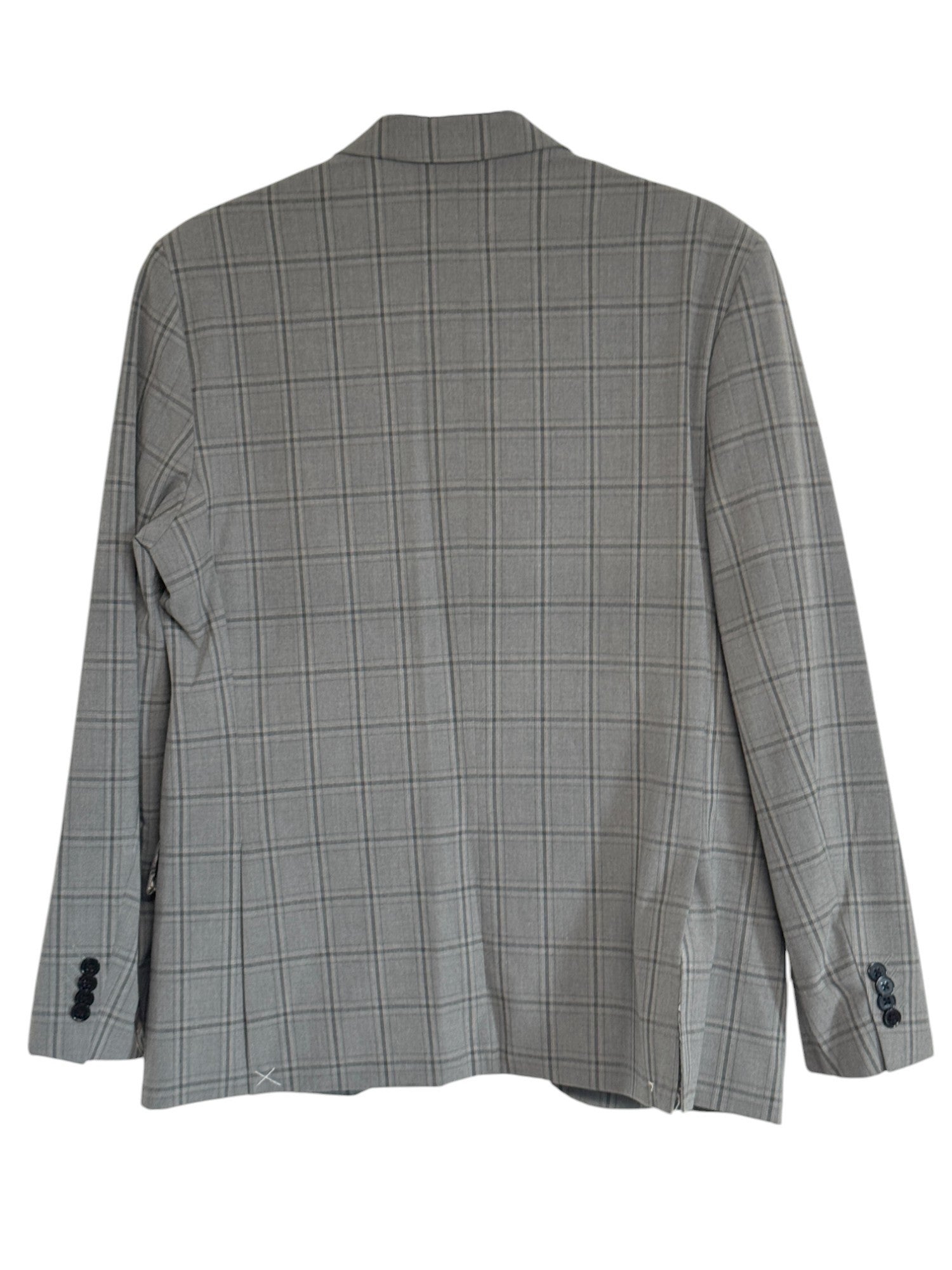 Saville Row Mens Slim fit Suit Jacket Blazer 46 R Grey Plaid Stretch