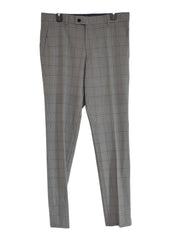 Saville Row Mens Slim fit 2 Piece Suit 40 R / 34 x 32 Grey Plaid Stretch