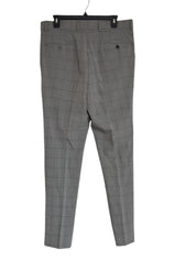Saville Row Mens Slim fit 2 Piece Suit 40 R / 34 x 32 Grey Plaid Stretch