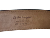 Ferragamo Men's Double Gancini Reversible Leather Belt Size 32 Black