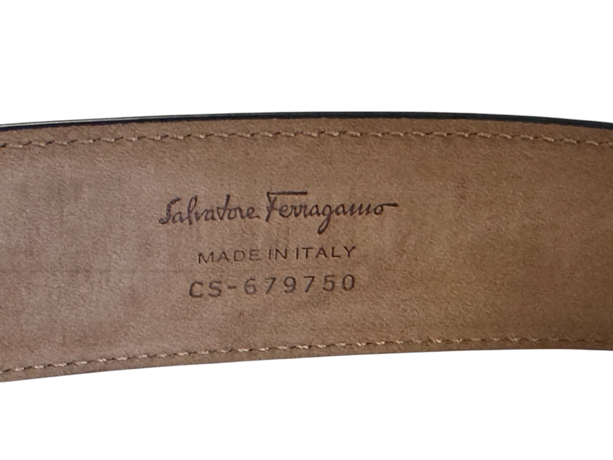 Ferragamo Men's Double Gancini Reversible Leather Belt Size 32 Black