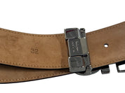 Ferragamo Men's Double Gancini Reversible Leather Belt Size 32 Black