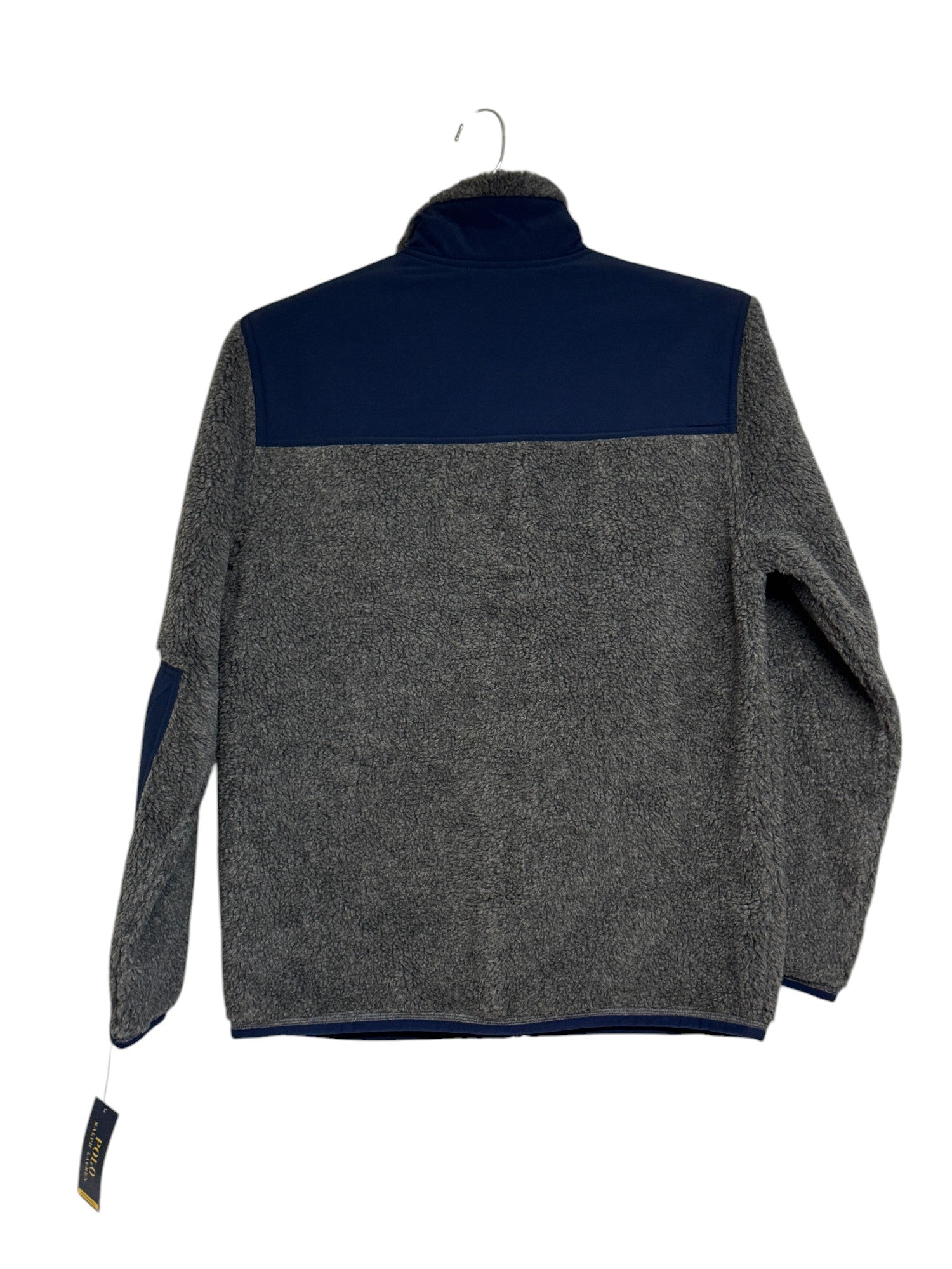 POLO Ralph Lauren Mens Full Zip Padded Fleece Jacket Small Grey / Blue