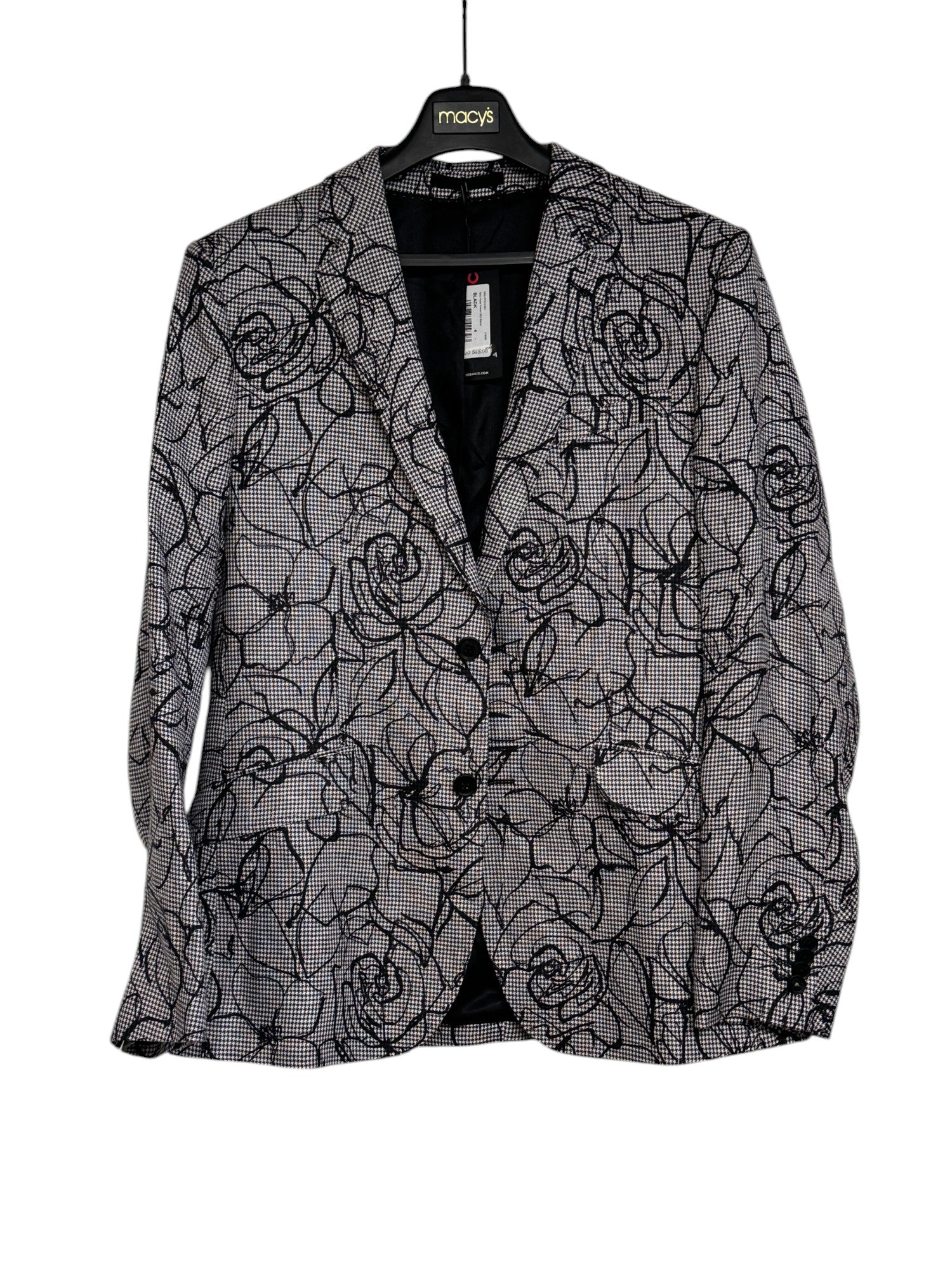 Ted Baker Mens Floral Print Slim Sport Coat Blazer Size 4 / Large Light Purple