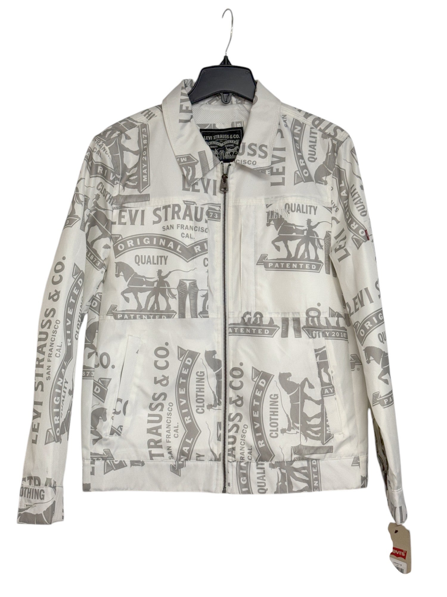 Levi's Men's Mechanic Full Zip Jacket Large White / Grey