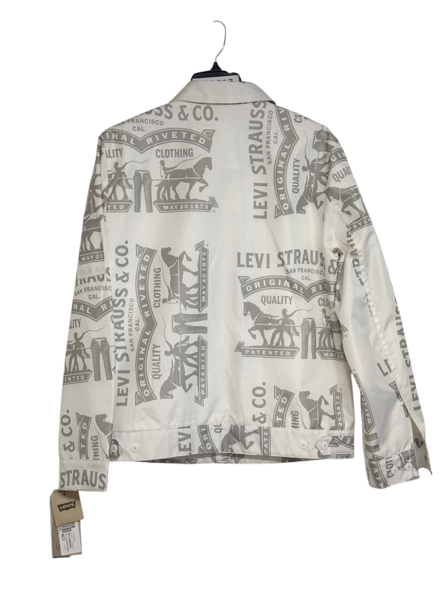 Levi's Men's Mechanic Full Zip Jacket Large White / Grey