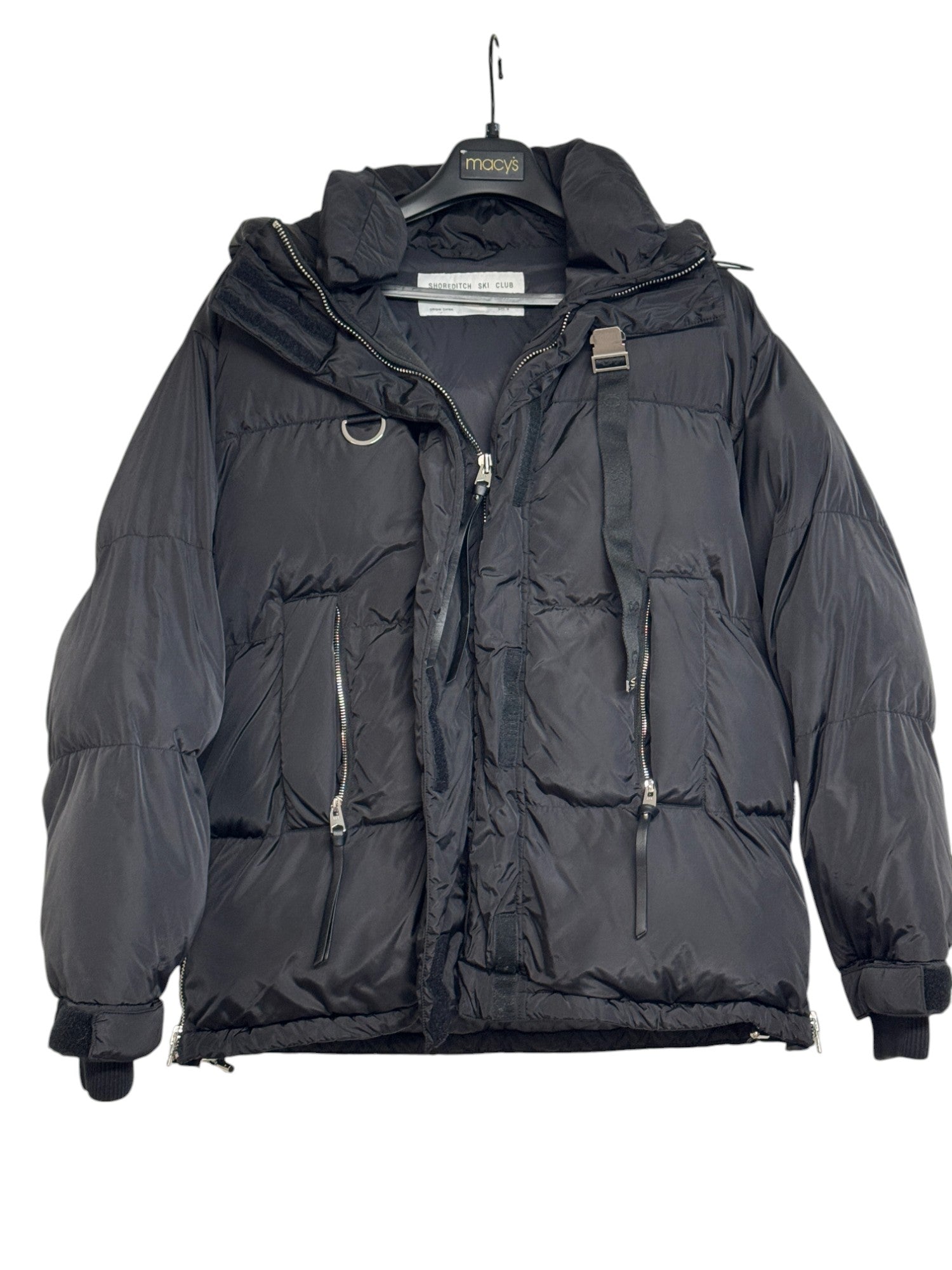 Shoreditch Ski Club Womens Willow Puffer Jacket Size Medium Black
