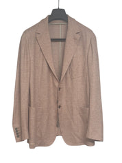 Canali Mens Unconstructed Jersey Sport Coat EU 58 US 48R Orange Cotton Linen