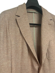 Canali Mens Unconstructed Jersey Sport Coat EU 58 US 48R Orange Cotton Linen