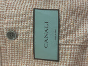Canali Mens Unconstructed Jersey Sport Coat EU 58 US 48R Orange Cotton Linen