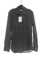 Canali CARE Mens Button Up Sport Shirt Size Large Grey / Black