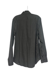 Canali CARE Mens Button Up Sport Shirt Size Large Grey / Black