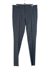 Hugo Boss Mens Plaid Slim Fit Stretch Wool Suit 40R / 34W Grey Blue Plaid