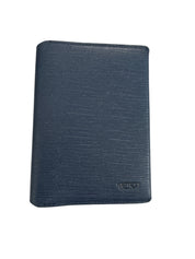 Tumi Province SLG Passport Case Wallet Leather Blue