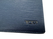 Tumi Province SLG Passport Case Wallet Leather Blue