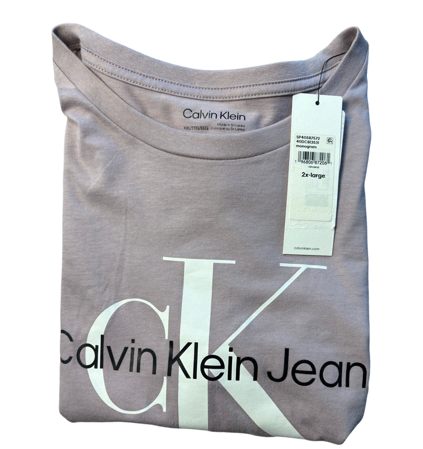 Calvin Klein Mens Regular fit Short Sleeve T-Shirt Shirt XXL Purple