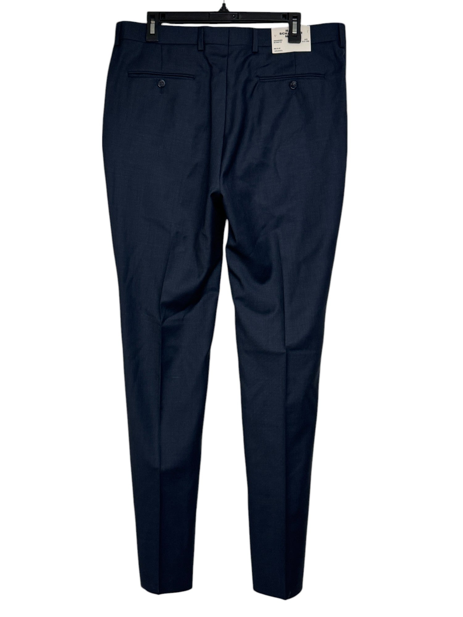 Hart Schaffner Marx Mens Regular Fit Dress Pants Size 36 Dark Blue Wool