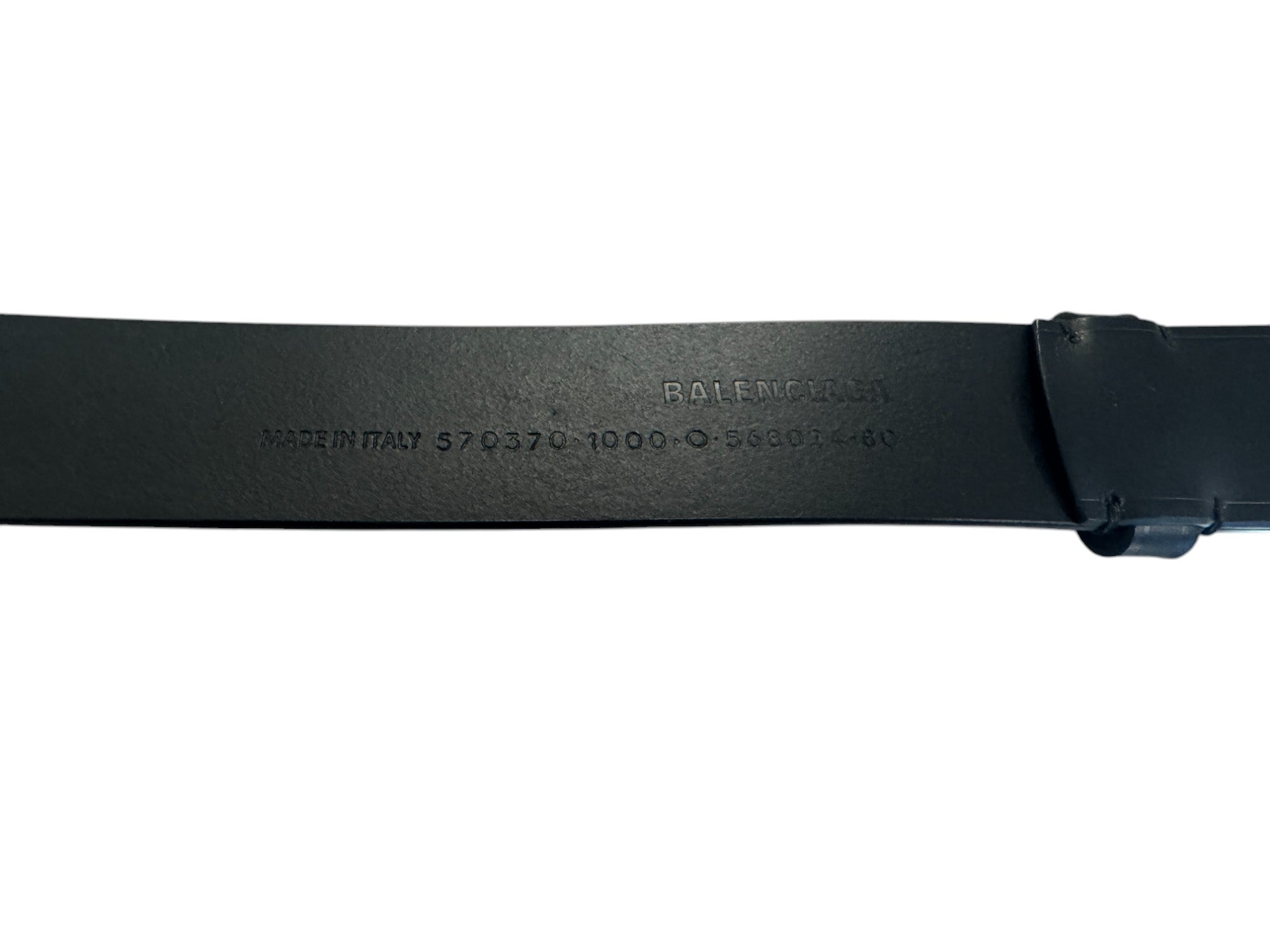 Balenciaga Men's BB-Buckle Leather Belt Size 80 / 32 Black