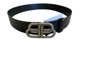 Balenciaga Men's BB Large Belt Size 85 / 34 Black Made in Italy