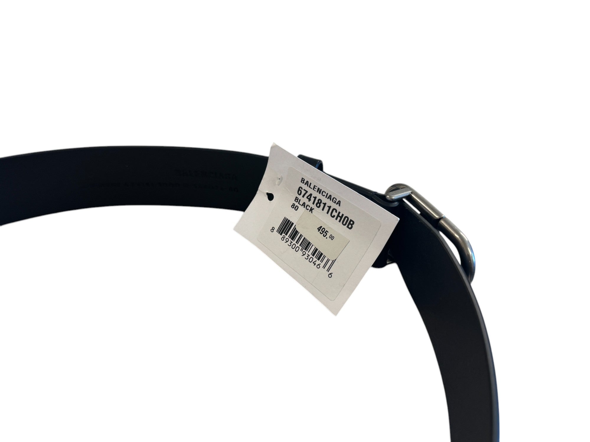 Balenciaga Men's BB Large Belt Size 80 / 32 Black Made in Italy
