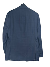 Perry Ellis Mens Modern fit 2 Piece Suit 38 R / 31 Waist Blue Plaid Stretch