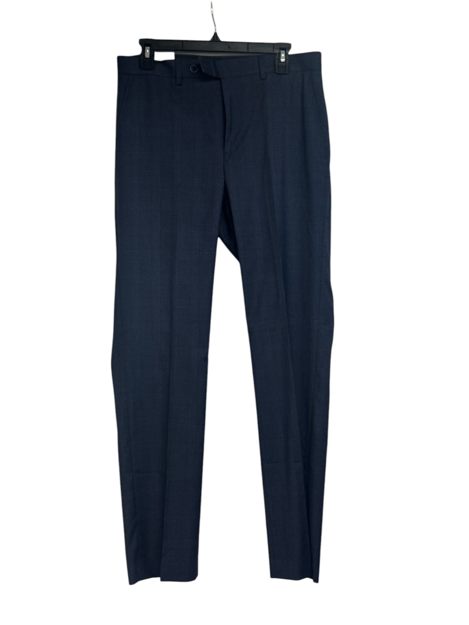 Perry Ellis Mens Modern fit 2 Piece Suit 38 R / 31 Waist Blue Plaid Stretch