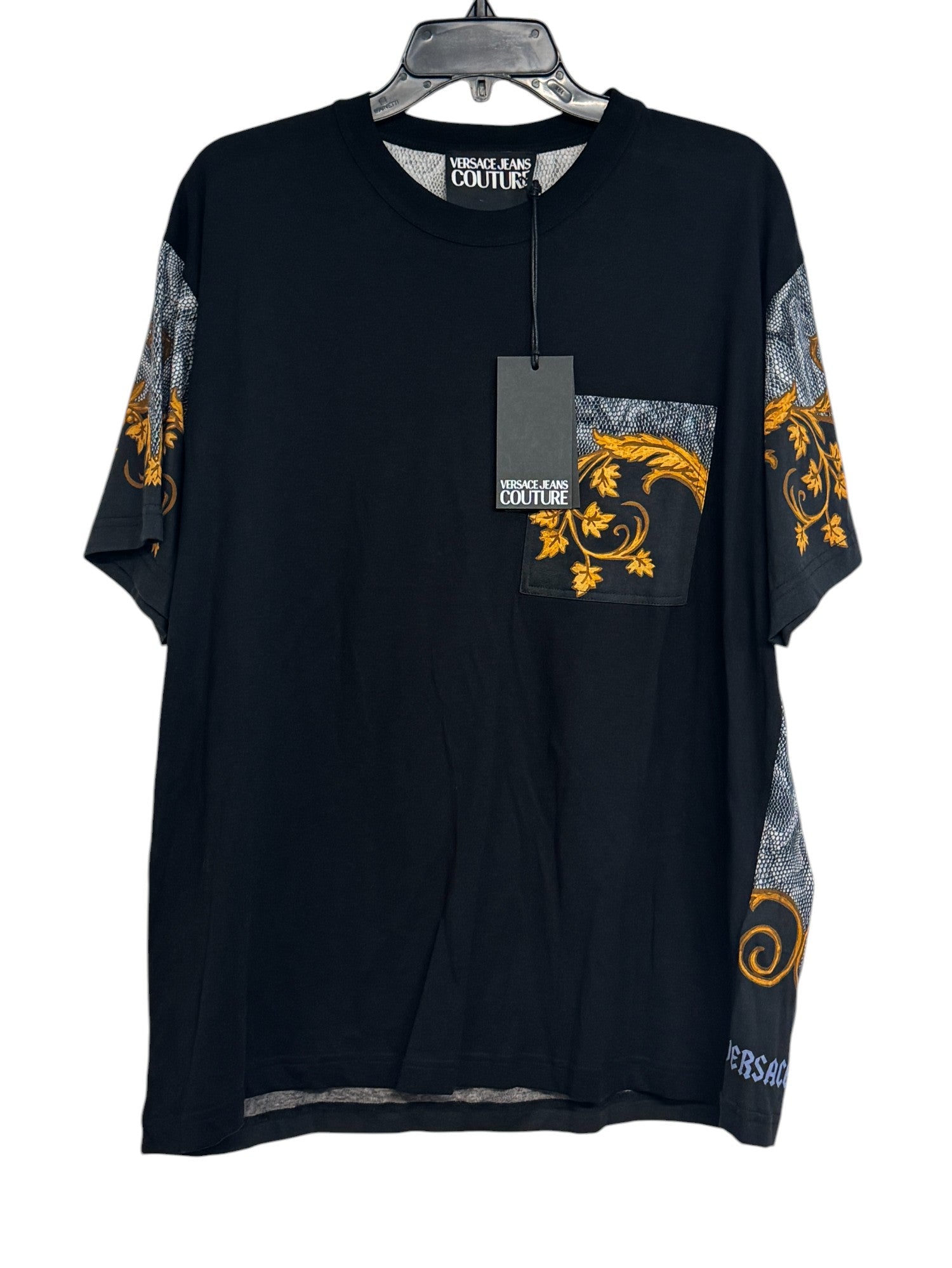 Versace Mens Regular Fit Barocco T Shirt XL Black / Gold