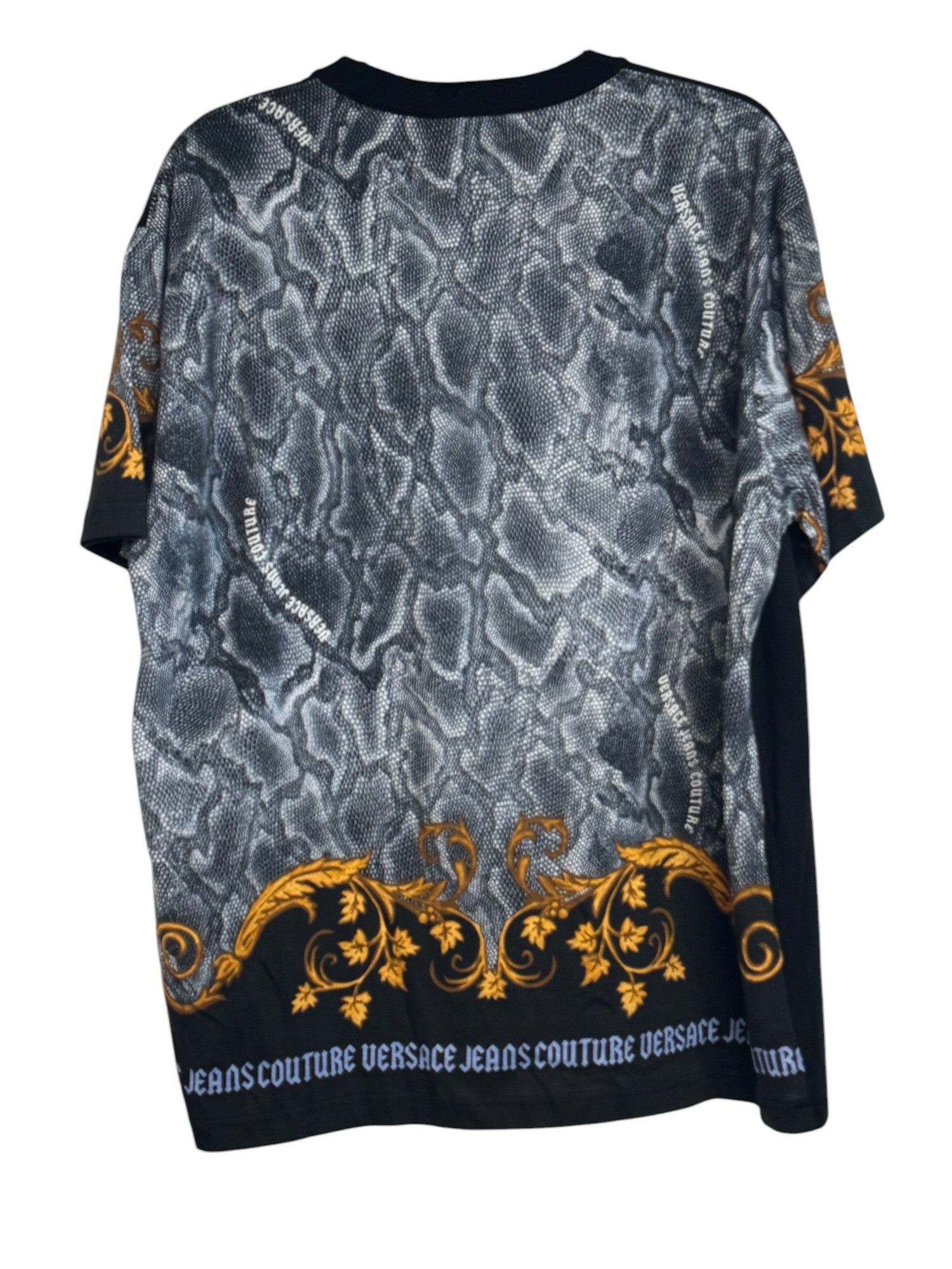 Versace Mens Regular Fit Barocco T Shirt XL Black / Gold