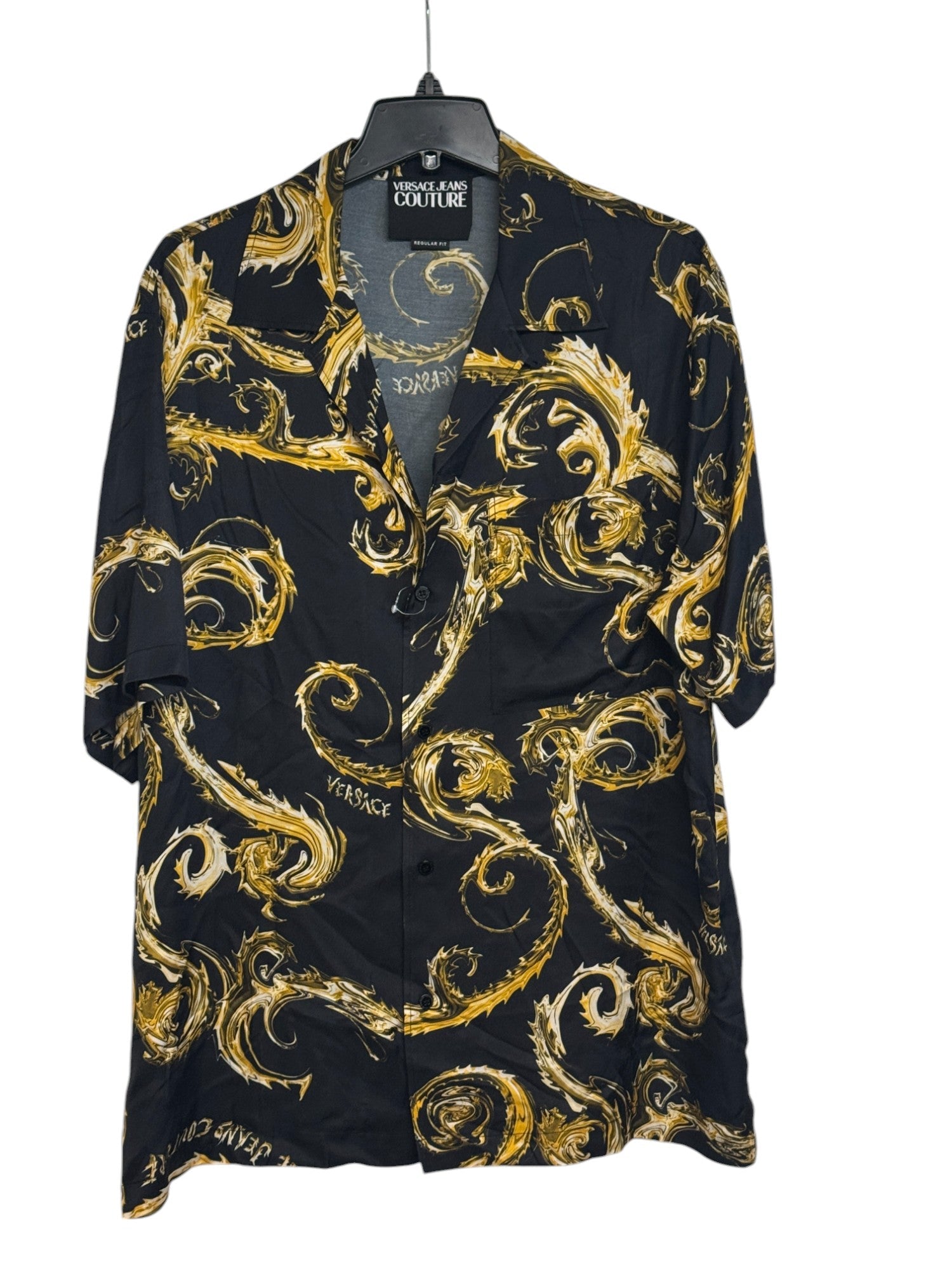 Versace Jeans Couture Chromo Short Sleeve Printed Camp Shirt EU 50 US Medium