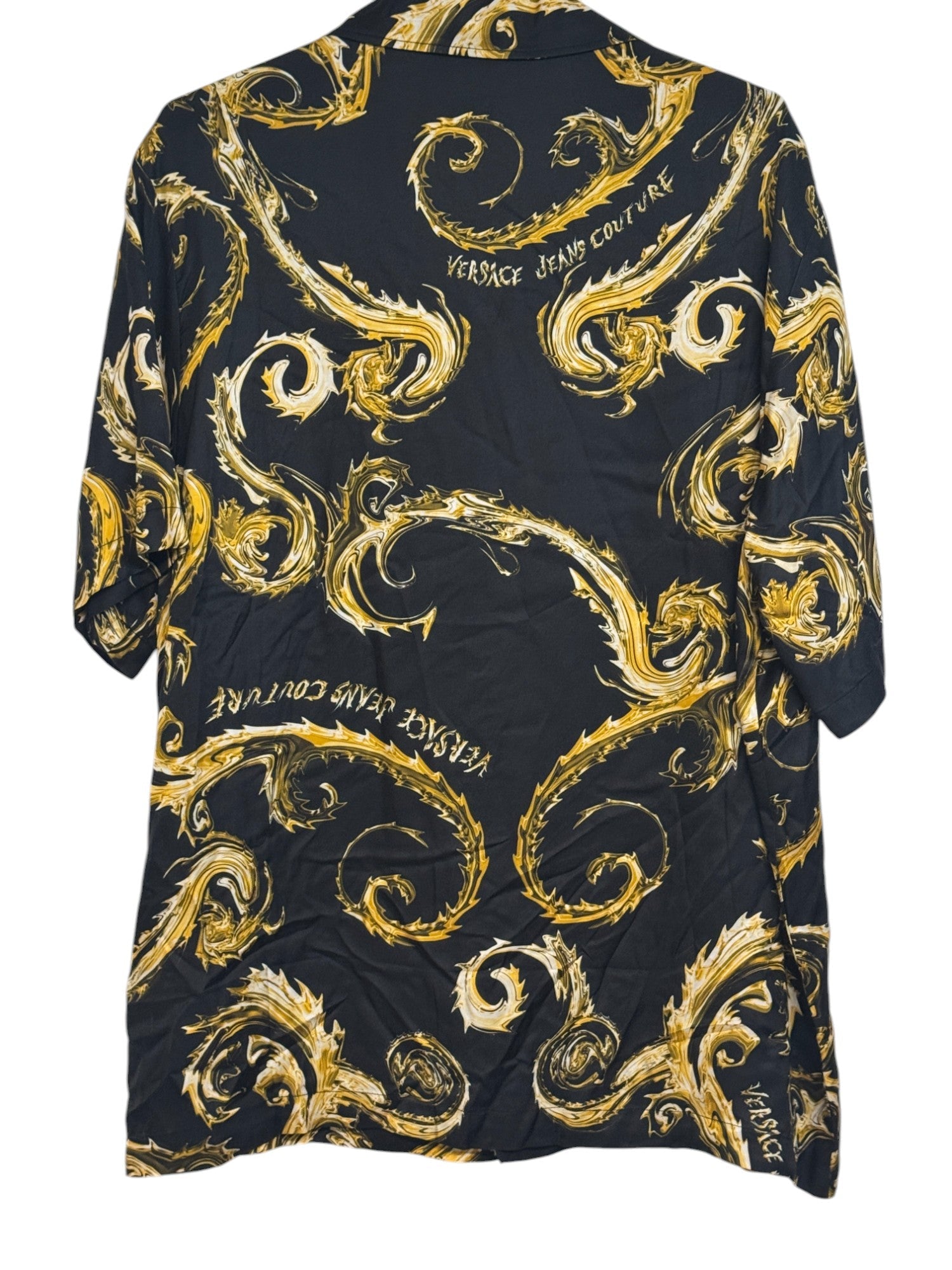 Versace Jeans Couture Chromo Short Sleeve Printed Camp Shirt EU 50 US Medium