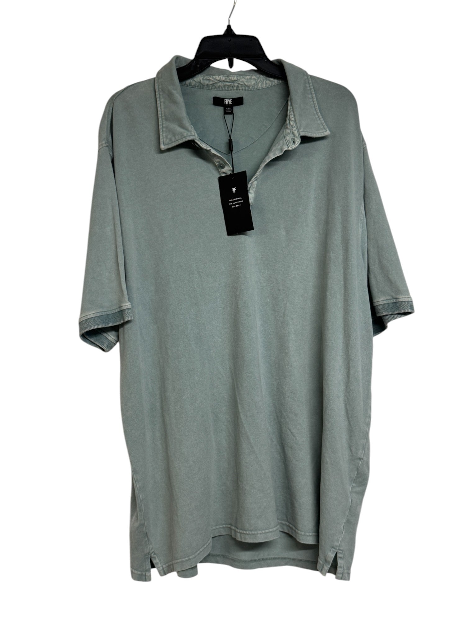 Frye Mens Washed Polo Shirt Abyss Blue 2XL XXL