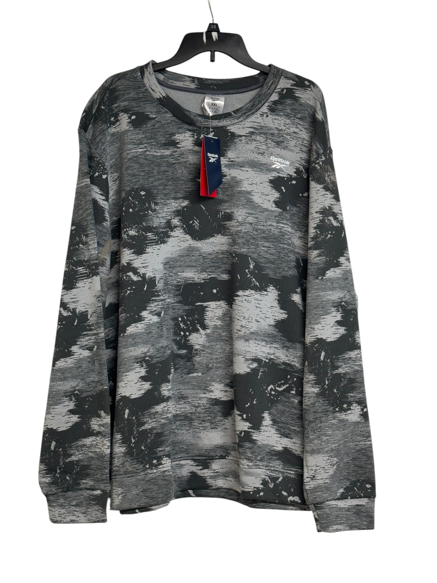Reebok Men's Modern-Fit Camo Crewneck Sweatshirt XXL 2XL Pure Grey
