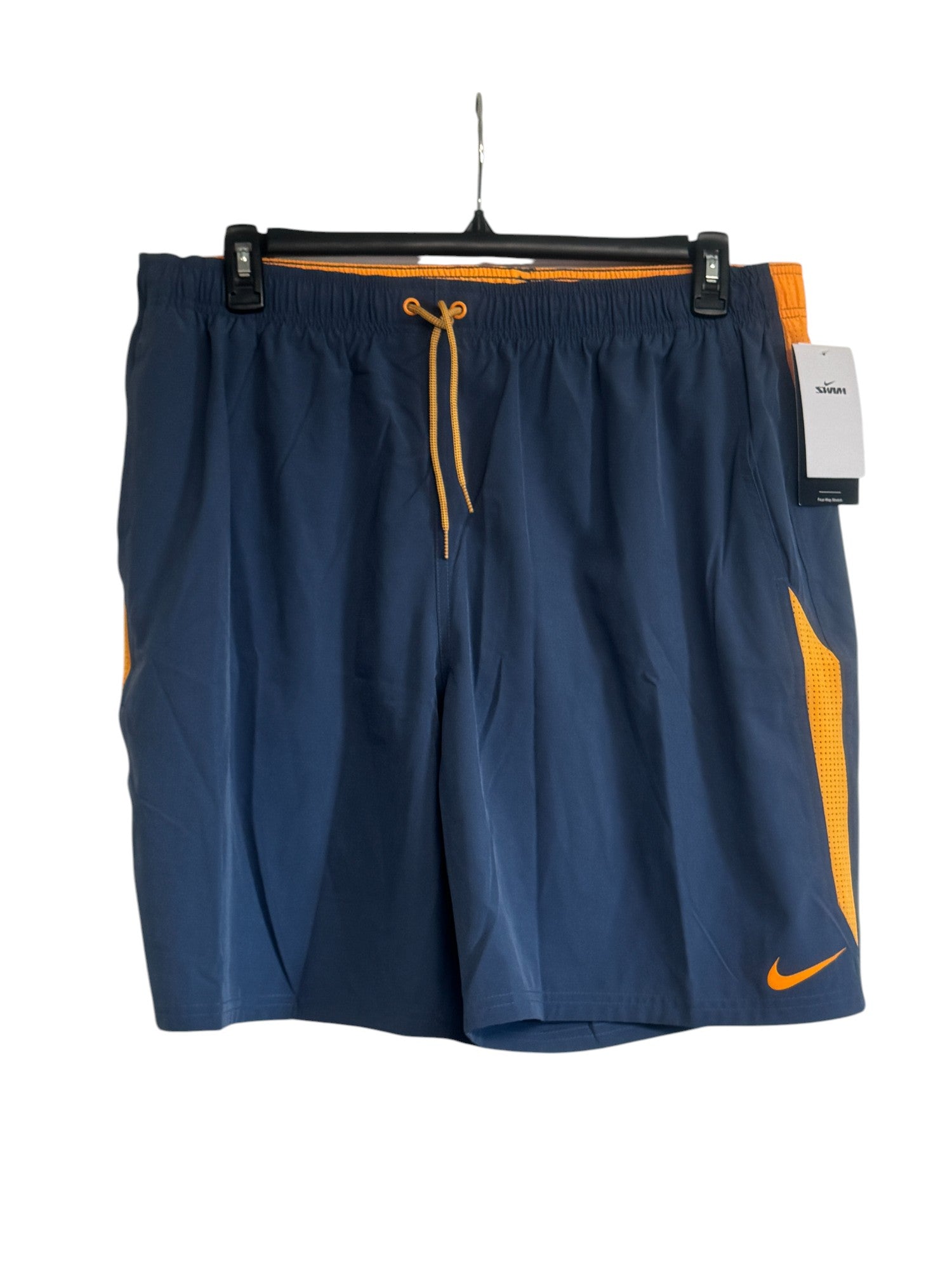 Nike Men's Contend Water-Repellent Colorblocked 9" Swim Trunks XXL Blue Orange