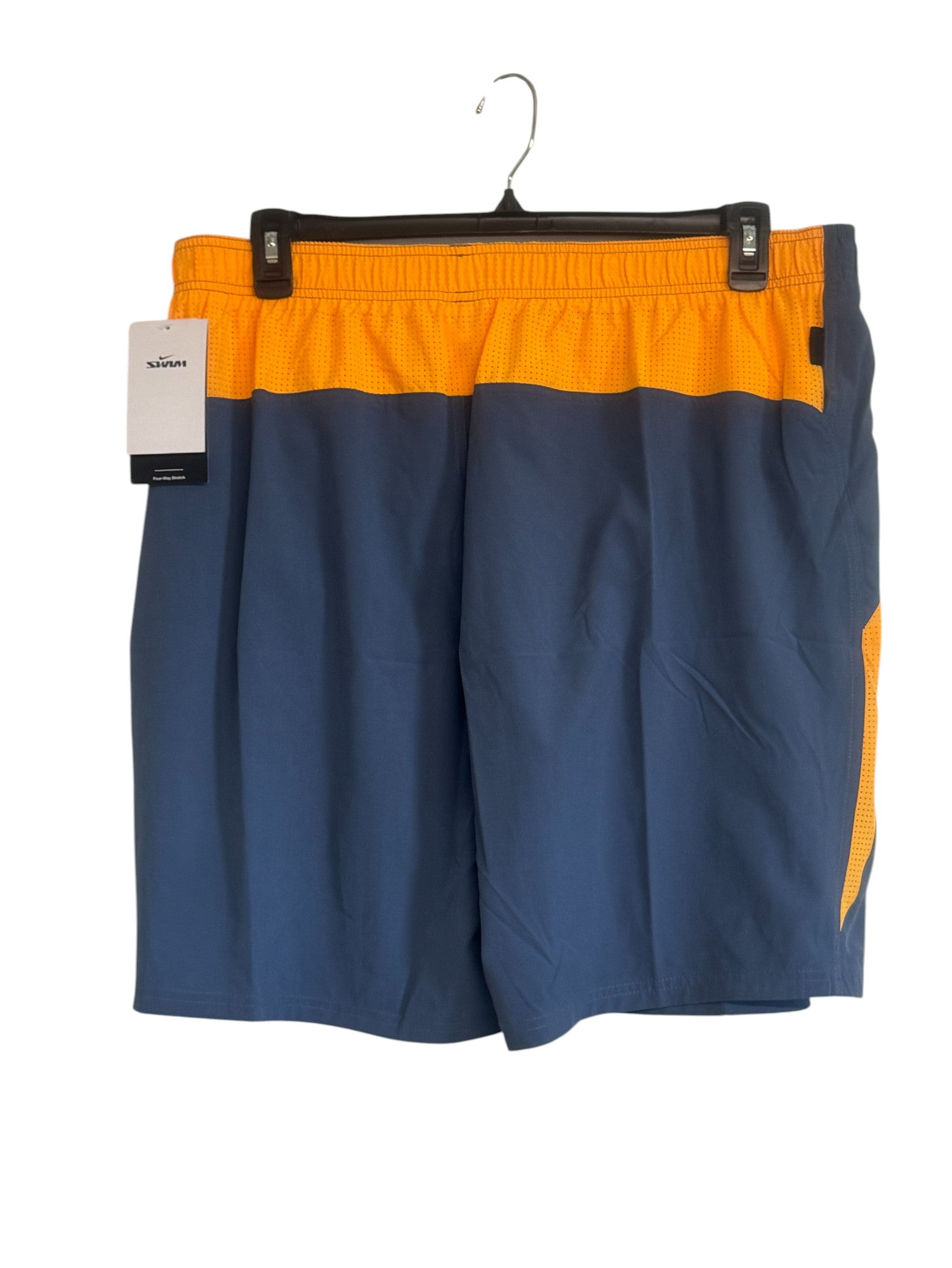 Nike Men's Contend Water-Repellent Colorblocked 9" Swim Trunks XXL Blue Orange