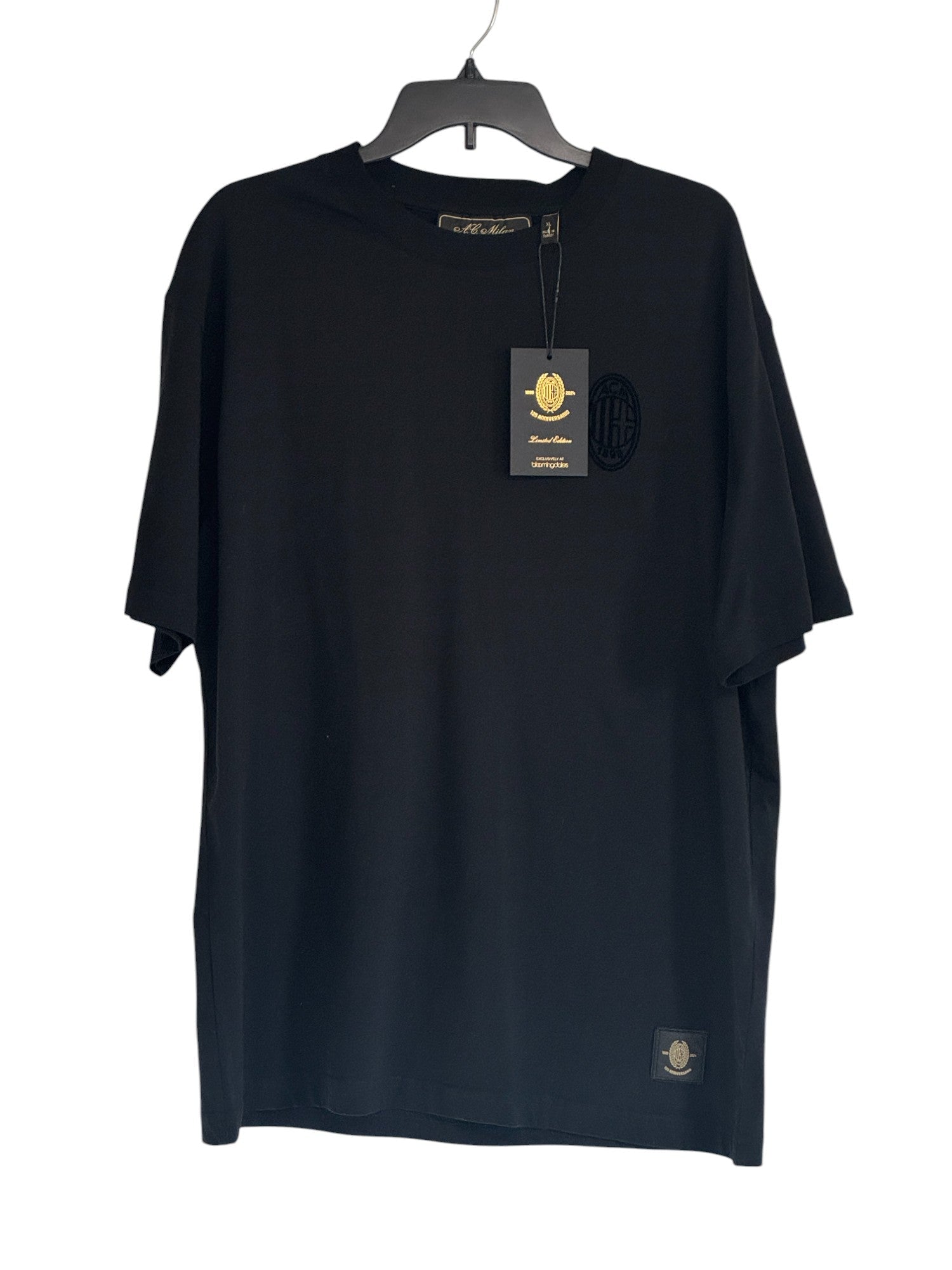 AC Milan Men Regular fit Short Sleeve T-Shirt Shirt XL Black Solid