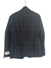 Karl Lagerfeld Mens Modern fit Sport Coat Blazer 36 R Black Plaid Stretch