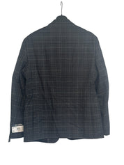Karl Lagerfeld Mens Modern fit Sport Coat Blazer 42 L Black Plaid Stretch
